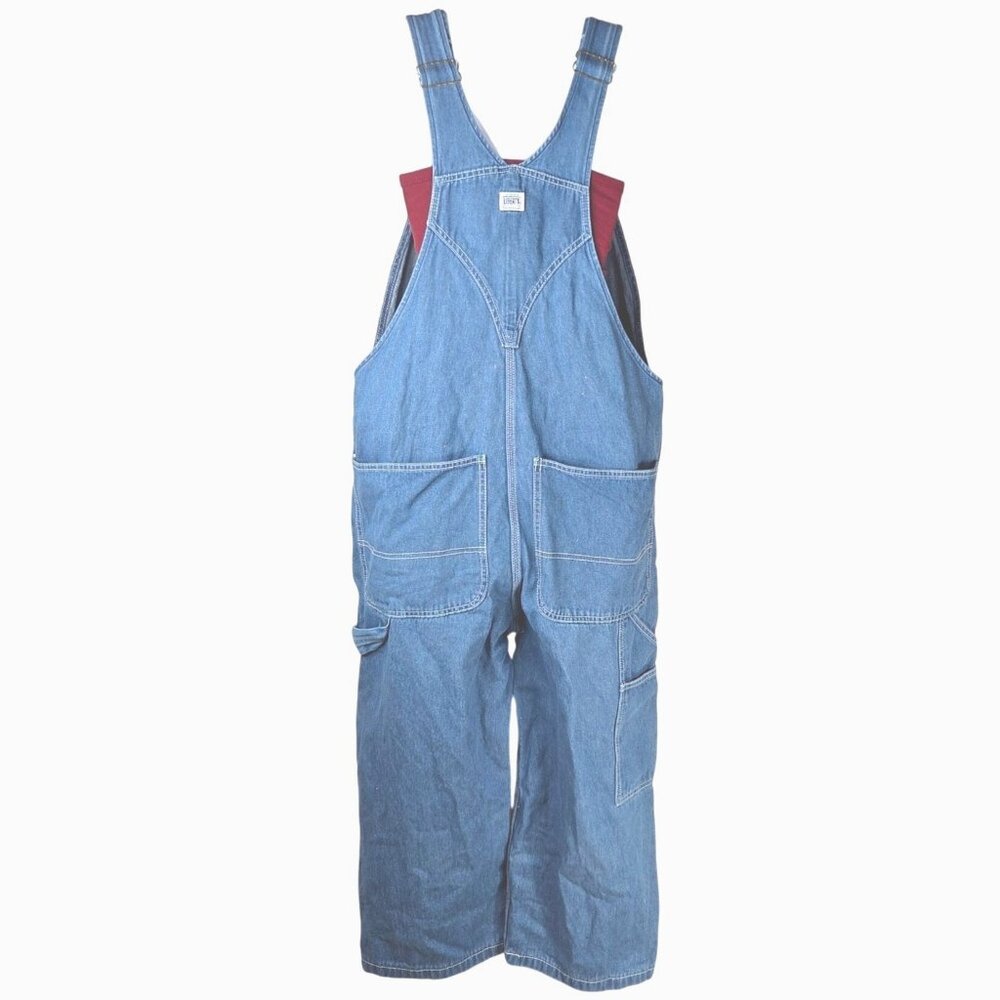 Liberty Mens Rigid Denim Bib Overalls 36x30 Blue Cotton Adjustable Straps Workwe - Picture 2 of 11